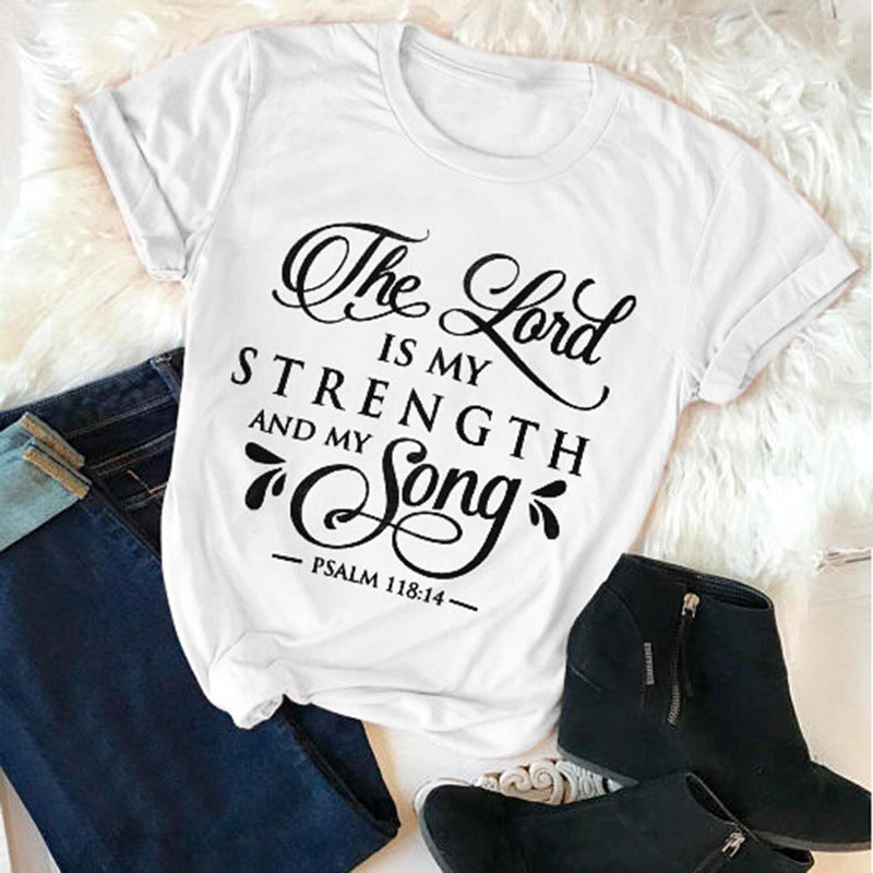 T-Shirt Women Fashion Retro Funny Jesus T-Shirt Faith Slogan Art Top Image