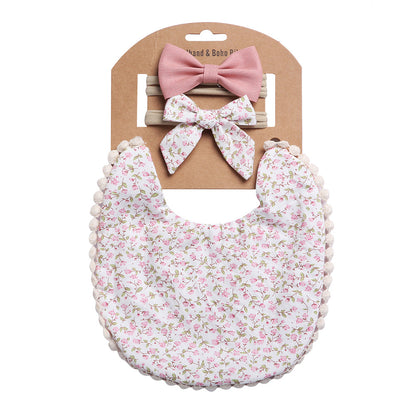 Linen Cotton Solid Color Printing Children Double-Sided Bib Bib Baby Saliva Pocket