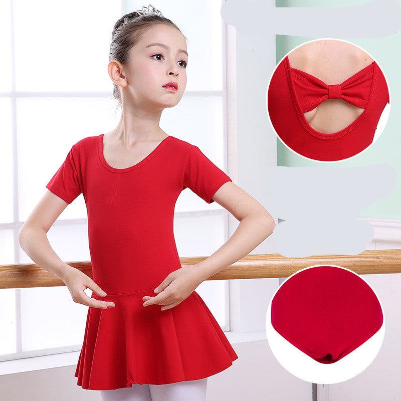 Children's Dance Clothes, Girls' Practice Clothes, Girls Short-sleeved Tutu Image