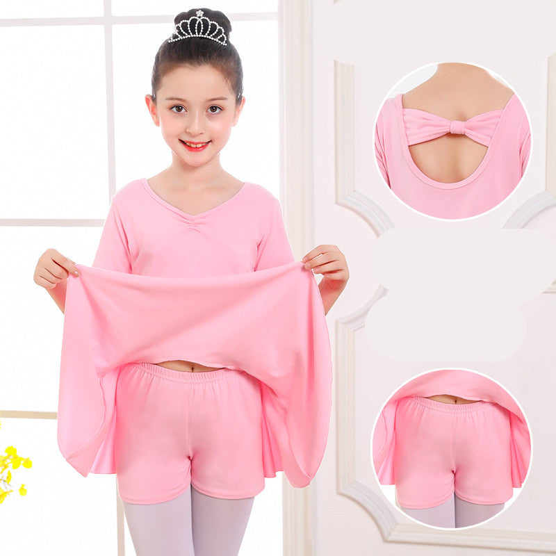 Children's Dance Clothes, Girls' Practice Clothes, Girls Short-sleeved Tutu Image