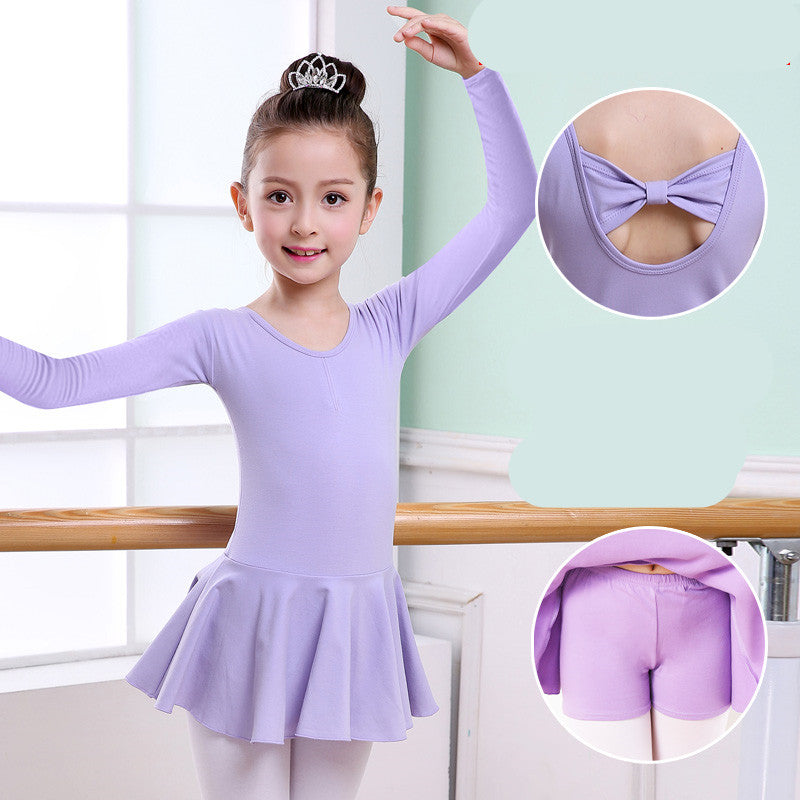 Children's Dance Clothes, Girls' Practice Clothes, Girls Short-sleeved Tutu Image