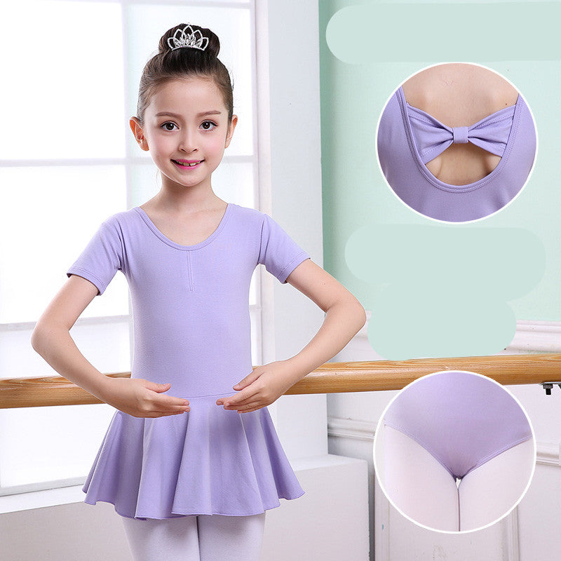 Children's Dance Clothes, Girls' Practice Clothes, Girls Short-sleeved Tutu Image