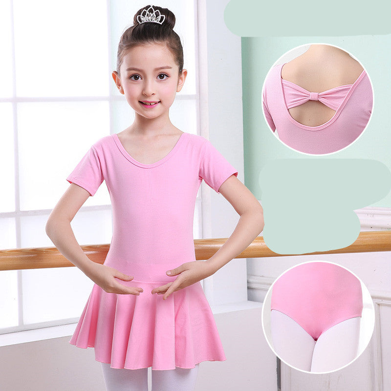 Children's Dance Clothes, Girls' Practice Clothes, Girls Short-sleeved Tutu Image