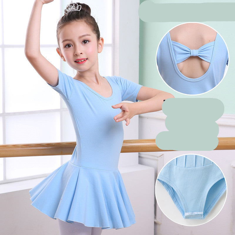 Children's Dance Clothes, Girls' Practice Clothes, Girls Short-sleeved Tutu Image