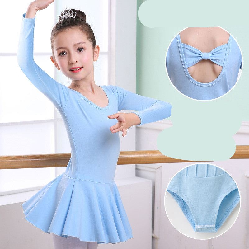 Children's Dance Clothes, Girls' Practice Clothes, Girls Short-sleeved Tutu Image