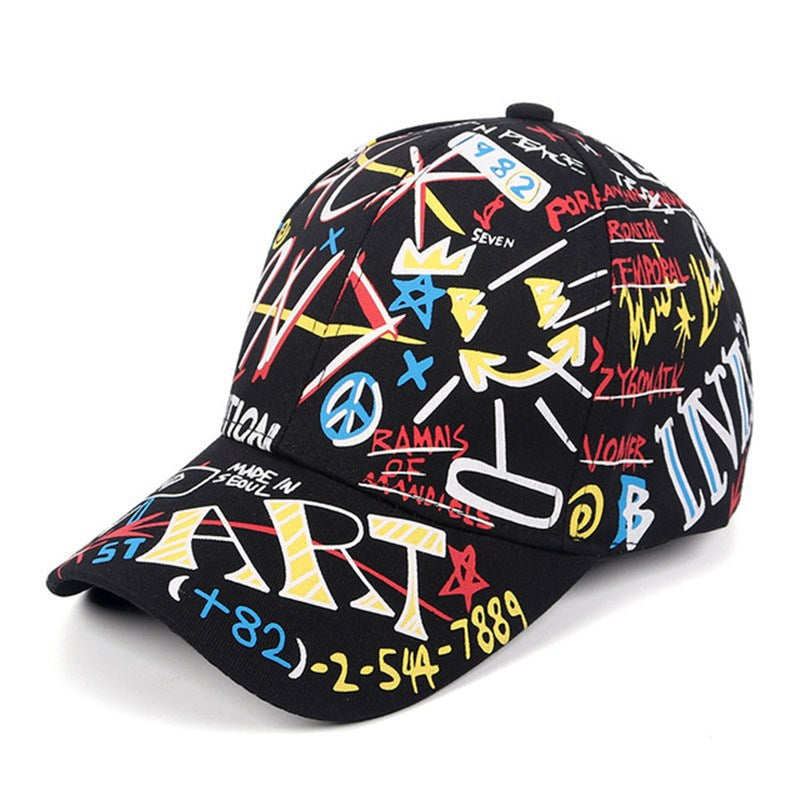 New WHAT Graffiti Baseball Cap Hip Hop Tide Hat Summer Travel Shade Caps Men Women Outdoor Sports Casual Hats Snapback Hats Gorr Image