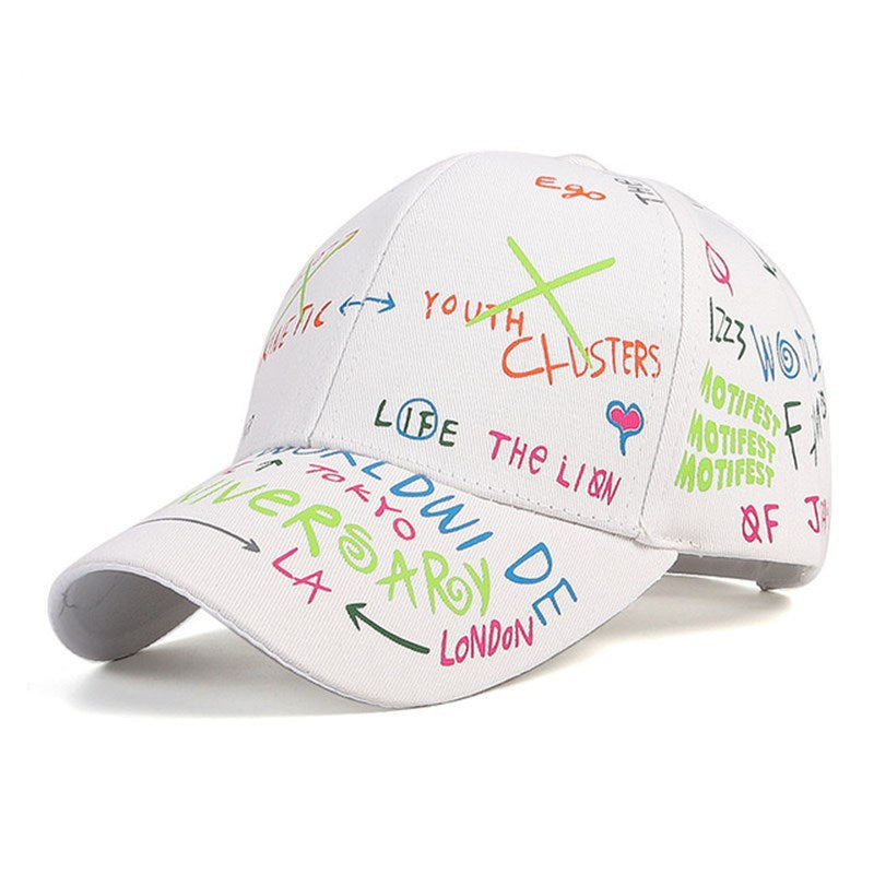 New WHAT Graffiti Baseball Cap Hip Hop Tide Hat Summer Travel Shade Caps Men Women Outdoor Sports Casual Hats Snapback Hats Gorr Image