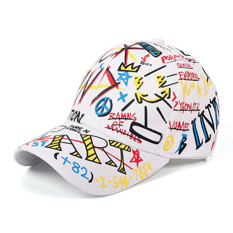 New WHAT Graffiti Baseball Cap Hip Hop Tide Hat Summer Travel Shade Caps Men Women Outdoor Sports Casual Hats Snapback Hats Gorr Image