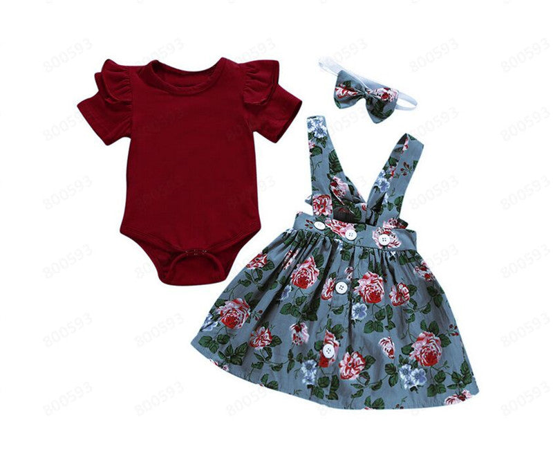 Clothing girl Baby Girls Kids Skirt Romper Clothes Image