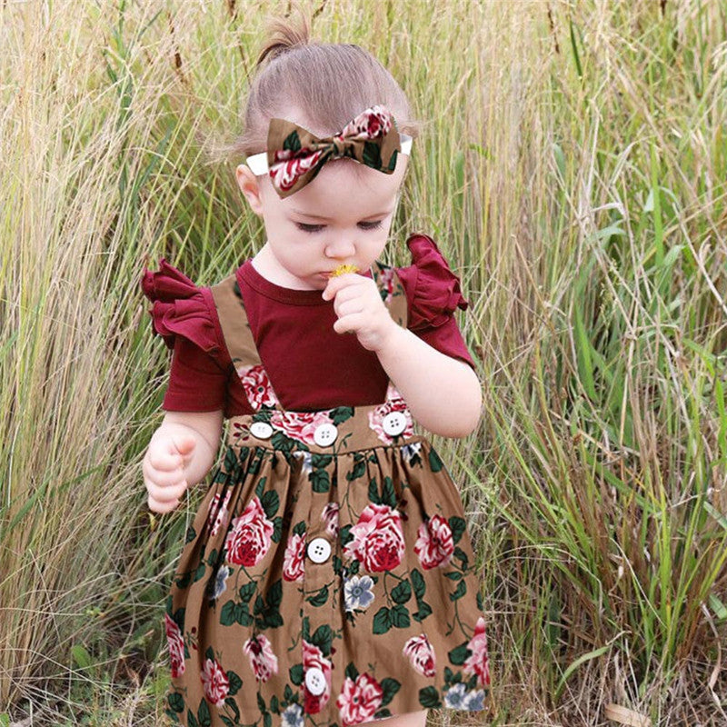 Clothing girl Baby Girls Kids Skirt Romper Clothes Image