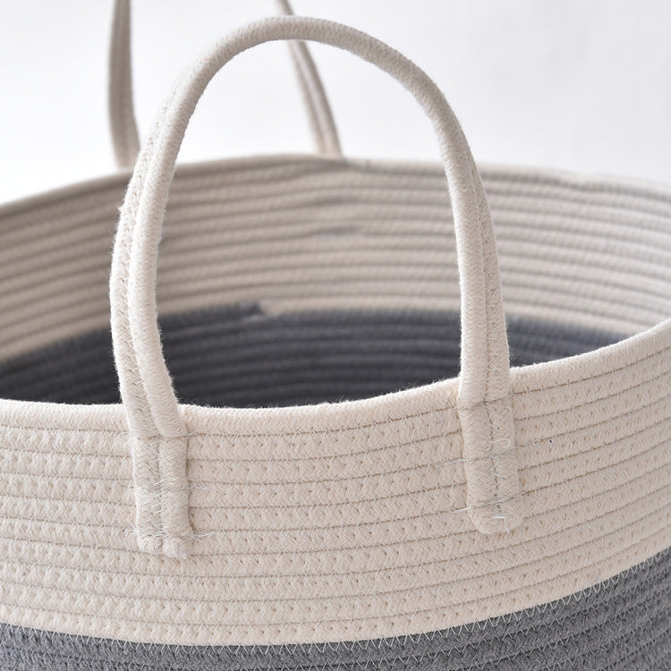 Cotton Rope Storage Basket Cotton Rope Basket, Toys, Sundries, Laundry Storage Basket Image