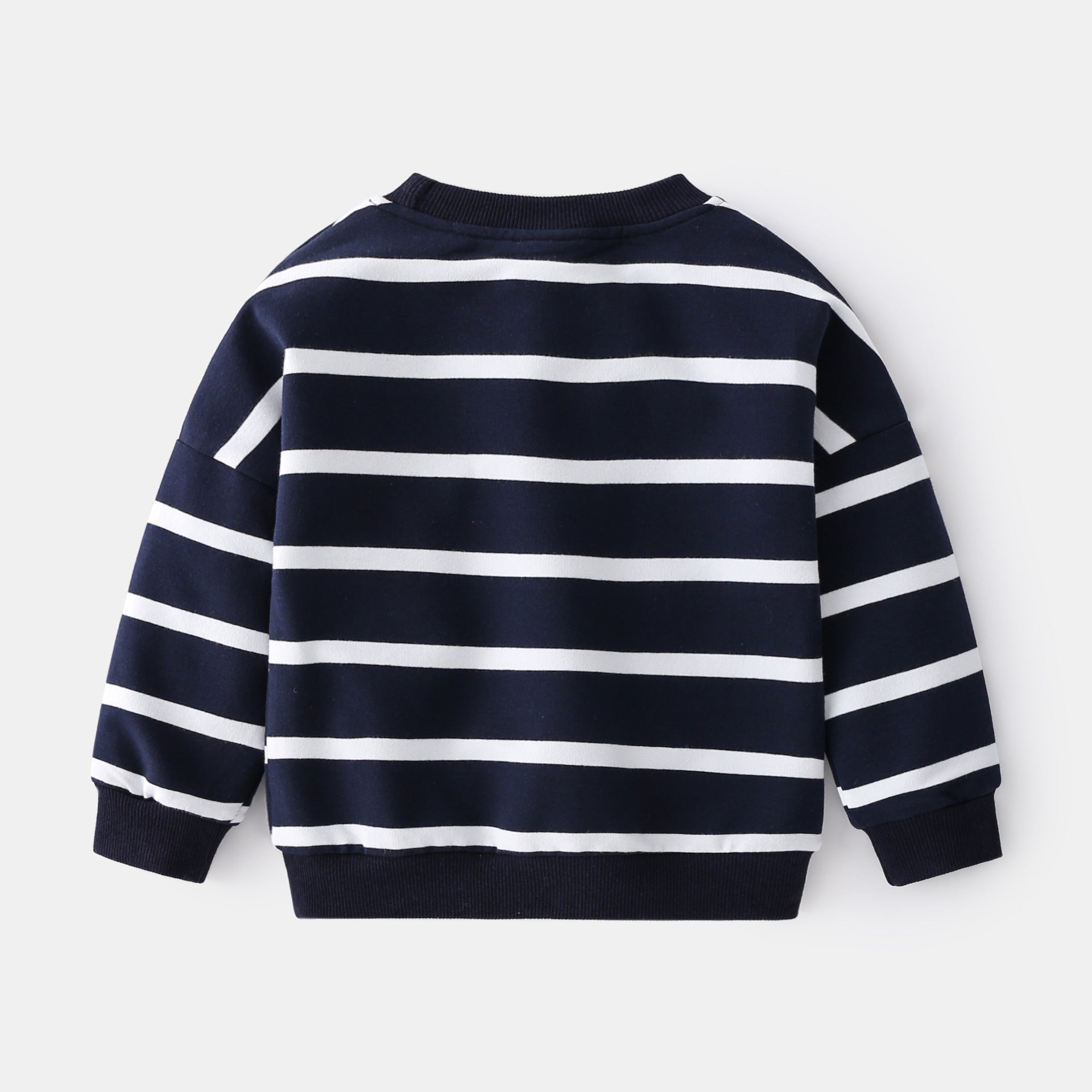 Spring Boys Striped Sweater Casual Loose Round Neck Pullover Sweater Cotton Image