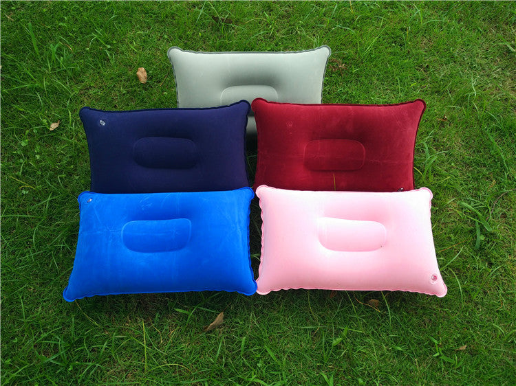 Wholesale Outdoor Pvc Pillows Travel Camping Thick Flocking Rectangular Inflatable Pillows Nap Companion Square Pillow Image