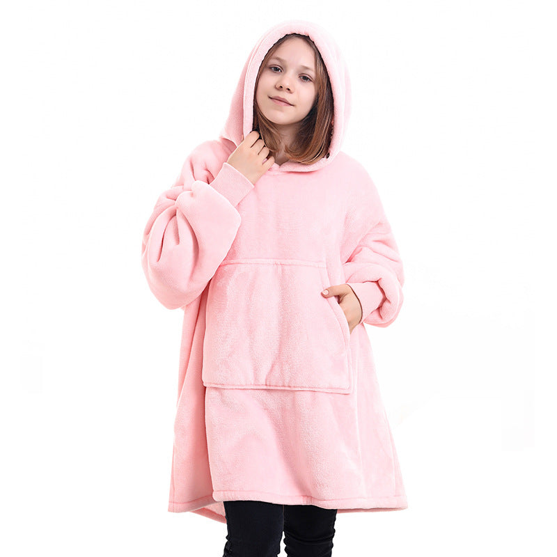 Hooded Pullover Sweater Women's Fall Winter Cold Protection And Warm Pajamas TV Blanket Image