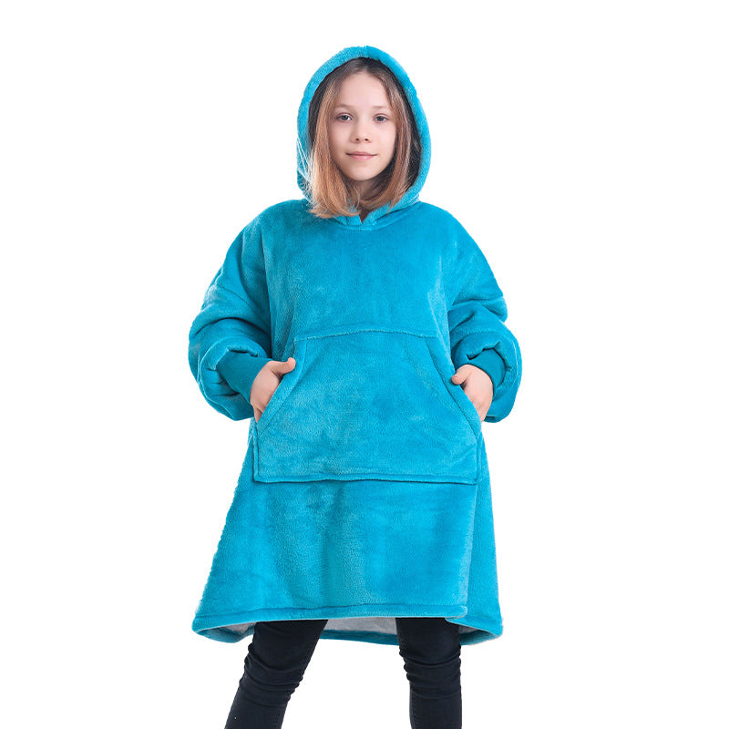 Hooded Pullover Sweater Women's Fall Winter Cold Protection And Warm Pajamas TV Blanket Image