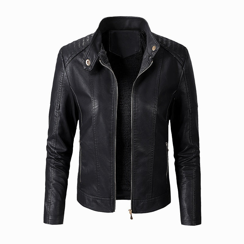 New Women's Leather Jackets Plus Velvet Jackets Fashion PU Ladies Leather Jackets Image