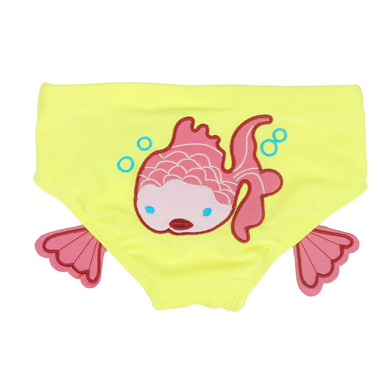 Baby Swimming Trunks Cute Embroidered Double Deck 1-3 Year Old Boys And Girls Learn Swimming Briefs Bathing Suit Image