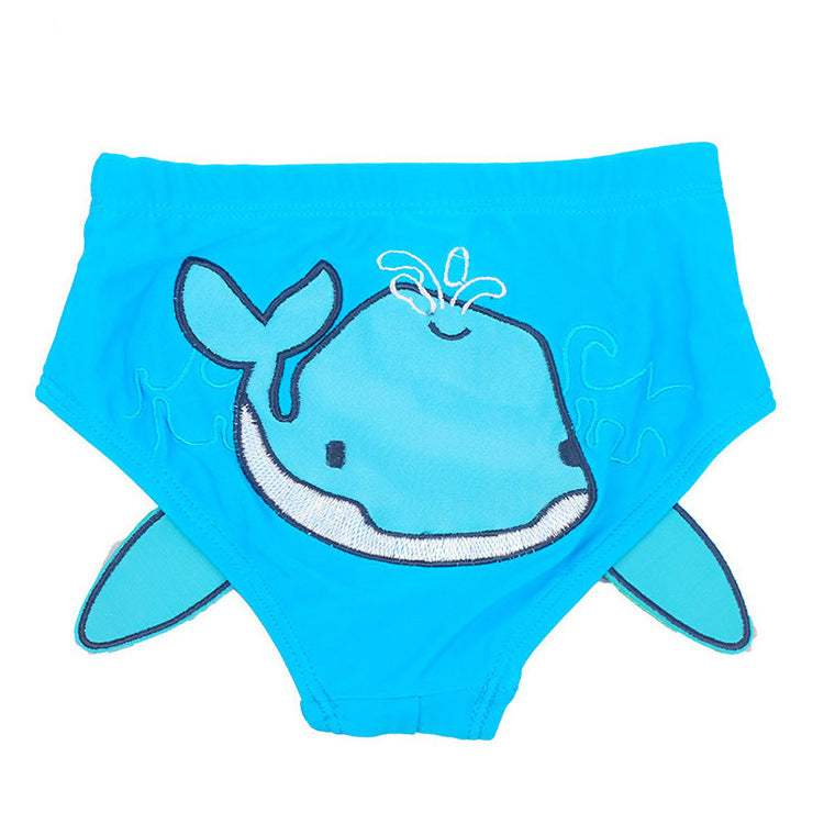 Baby Swimming Trunks Cute Embroidered Double Deck 1-3 Year Old Boys And Girls Learn Swimming Briefs Bathing Suit Image