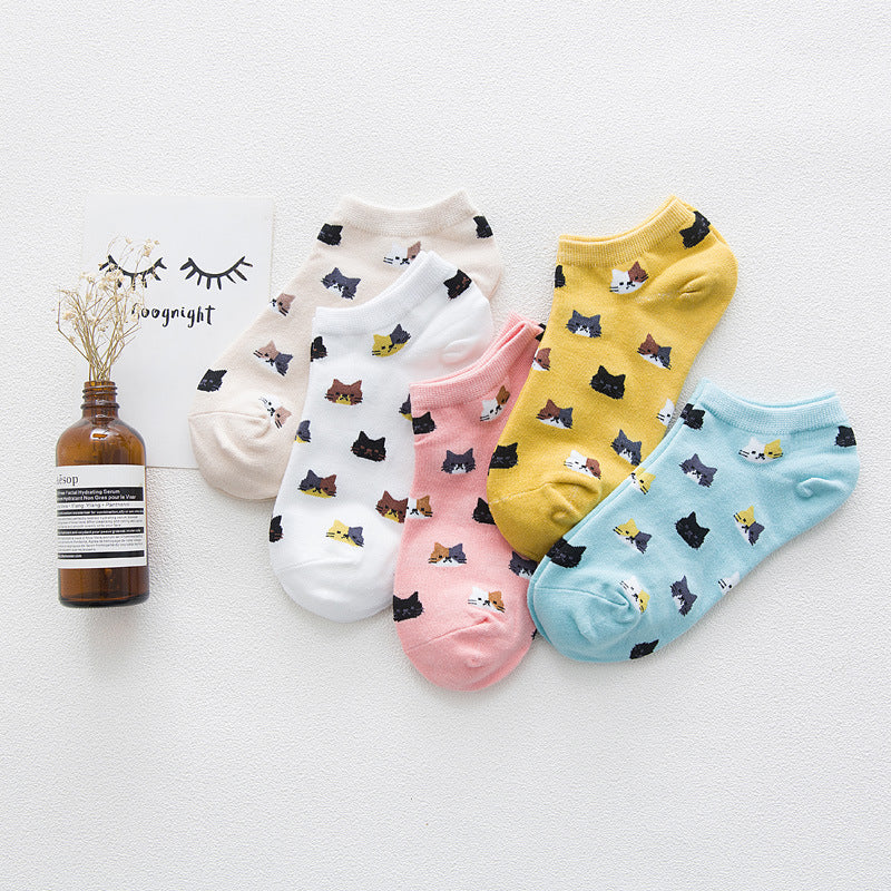 Women's Solid Color Socks Low Cut Shallow Mouth Leisure Boat Socks Image