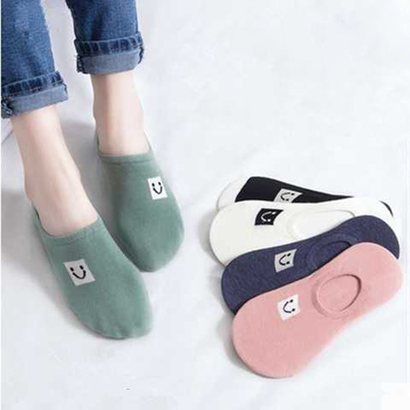 Women's Solid Color Socks Low Cut Shallow Mouth Leisure Boat Socks Image