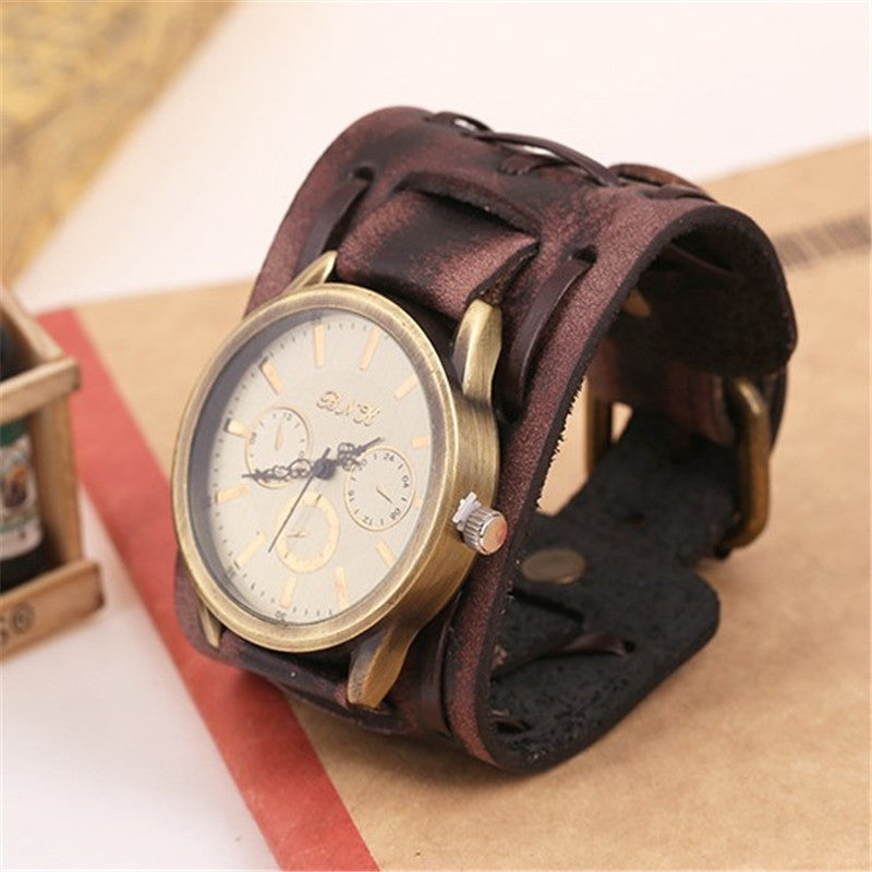 Accessories Foreign Trade Watches Retro Cowhide Watches Punk Watches Men'S Wrist Watches Image