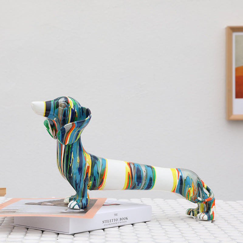 Color Resin Crafts Animal Cartoon Dachshund Dog Image