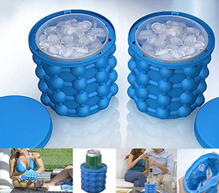 Silicone Ice Maker Quick Cold Ice Bucket Ice Cube Storage Silicone Bucket Image