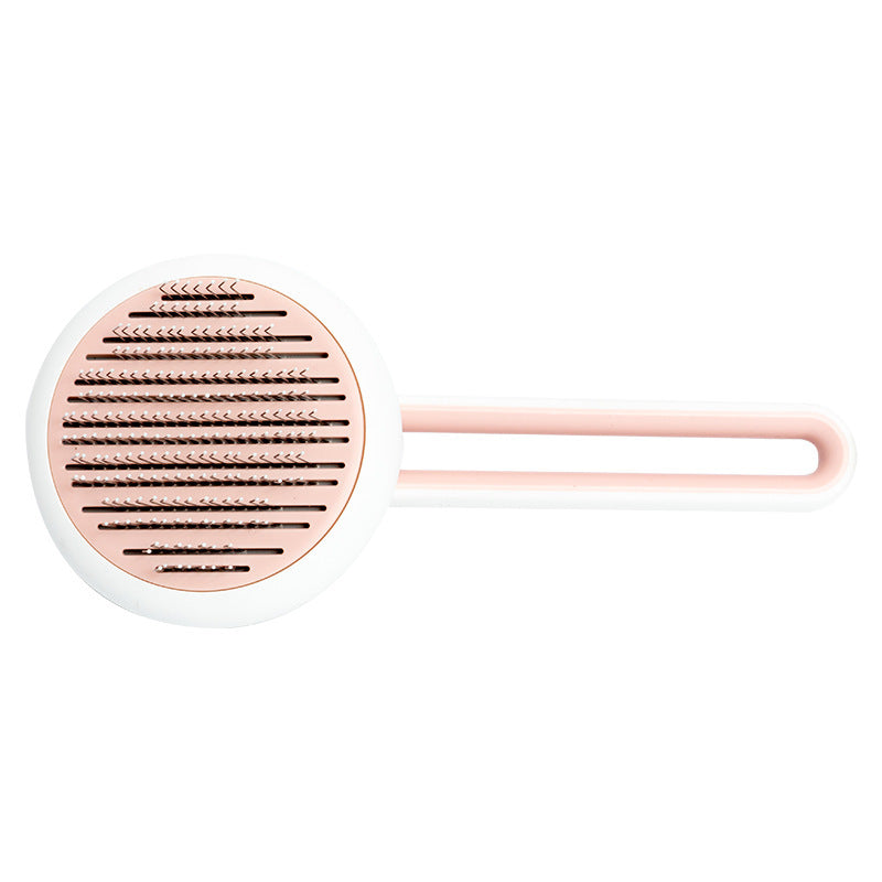 Pet Dog Hair Remover Cat Brush Grooming Tool Automatic Massage Comb Round Hair Brush For Cat Dog Pet Supplies Image