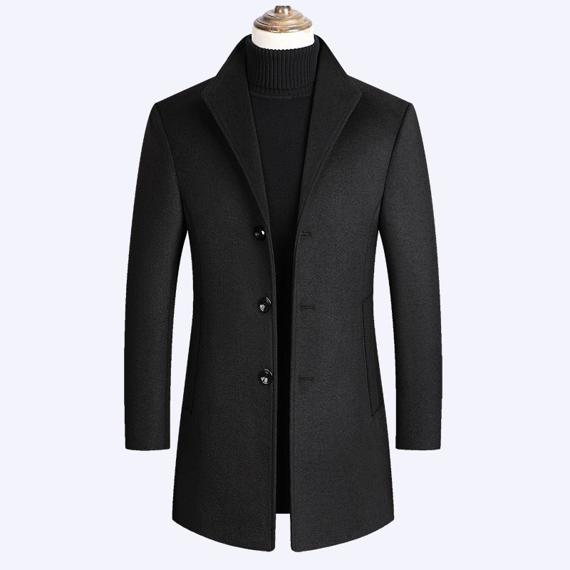 Woolen Coat Men Autumn And Winter Middle-Aged Men Image