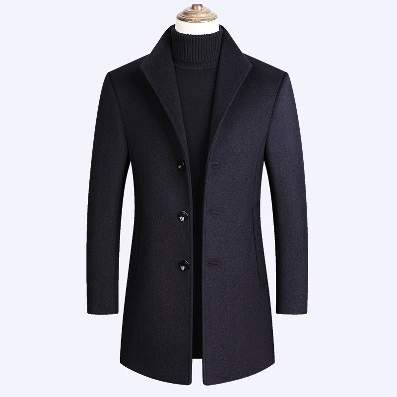 Woolen Coat Men Autumn And Winter Middle-Aged Men Image