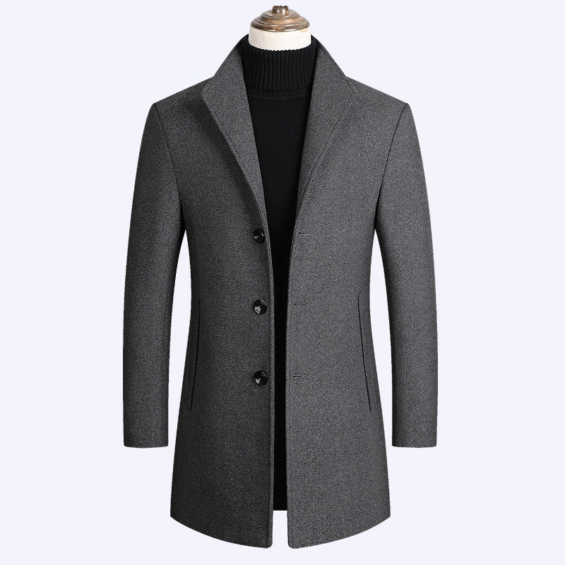 Woolen Coat Men Autumn And Winter Middle-Aged Men Image