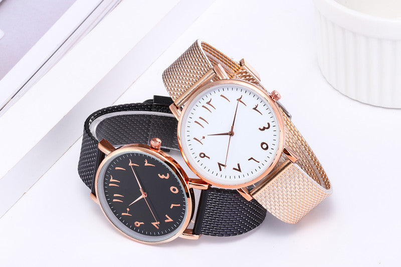 Fashion Creative Quartz Watches Couple Watches Digital Mesh Band Watches Image