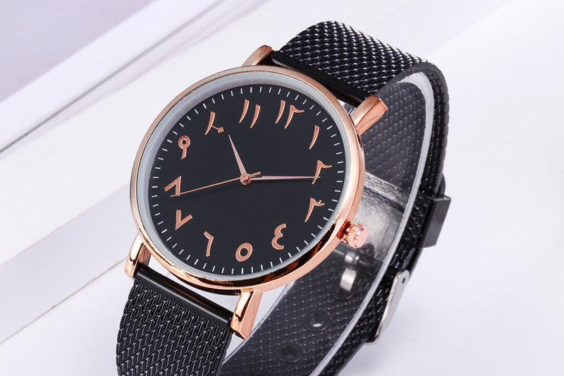 Fashion Creative Quartz Watches Couple Watches Digital Mesh Band Watches Image