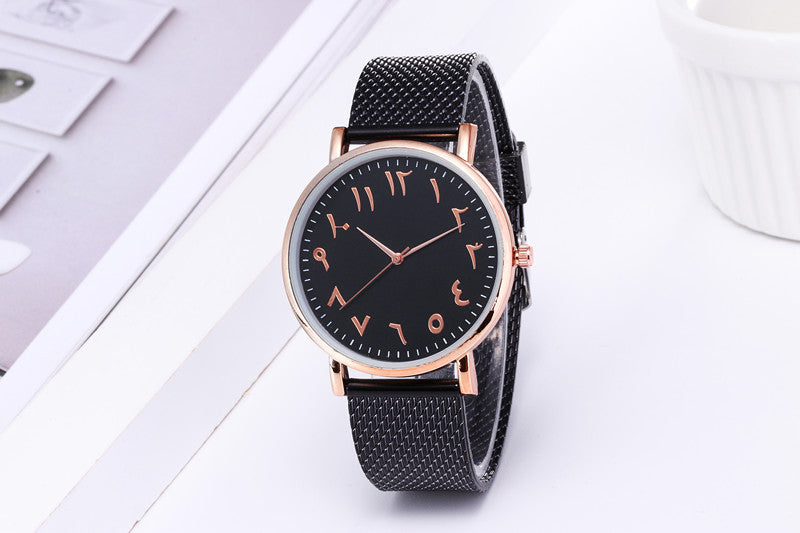 Fashion Creative Quartz Watches Couple Watches Digital Mesh Band Watches Image