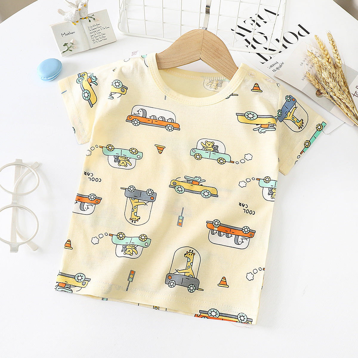 Children's Short-sleeved T-shirt cotton Baby Half-sleeved Bottoming Shirt Image