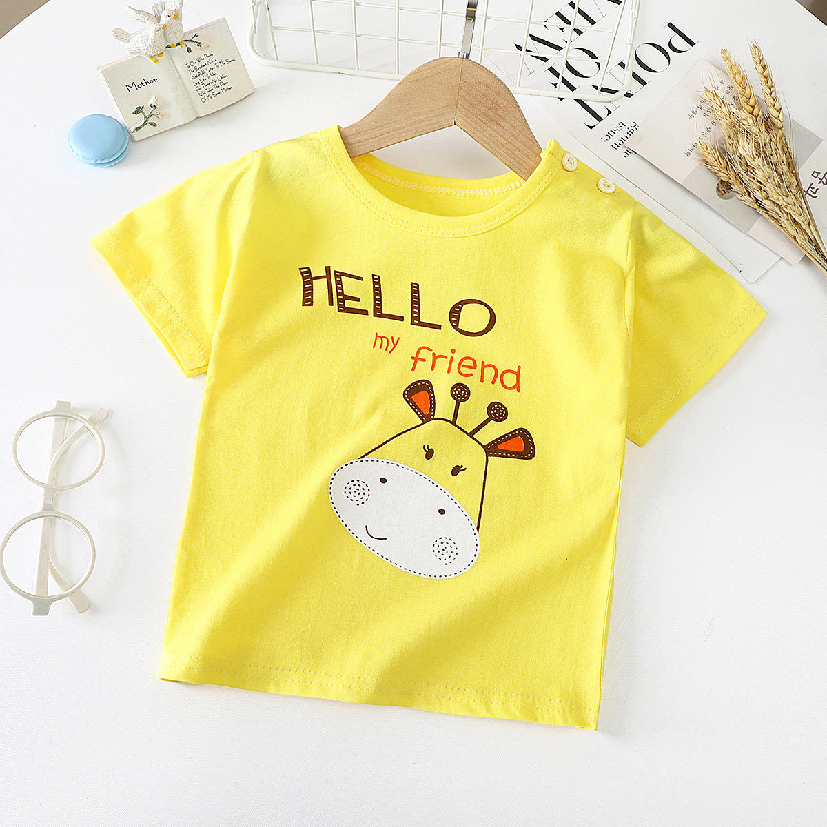 Children's Short-sleeved T-shirt cotton Baby Half-sleeved Bottoming Shirt Image