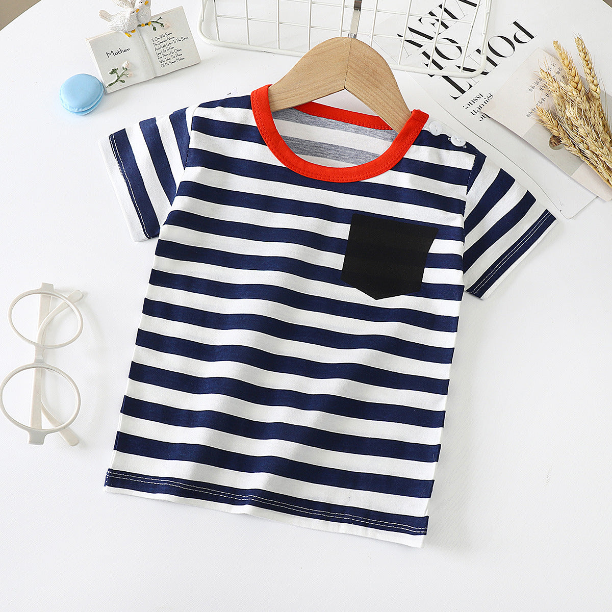 Children's Short-sleeved T-shirt cotton Baby Half-sleeved Bottoming Shirt Image