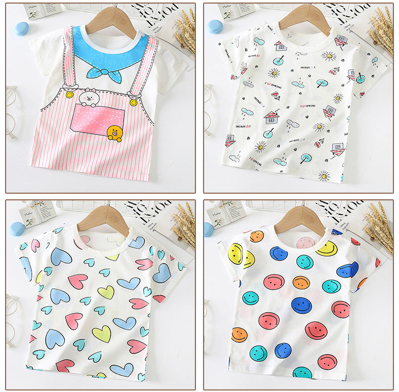 Children's Short-sleeved T-shirt cotton Baby Half-sleeved Bottoming Shirt Image