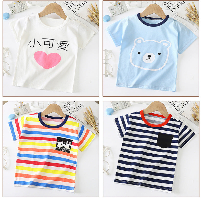 Children's Short-sleeved T-shirt cotton Baby Half-sleeved Bottoming Shirt Image