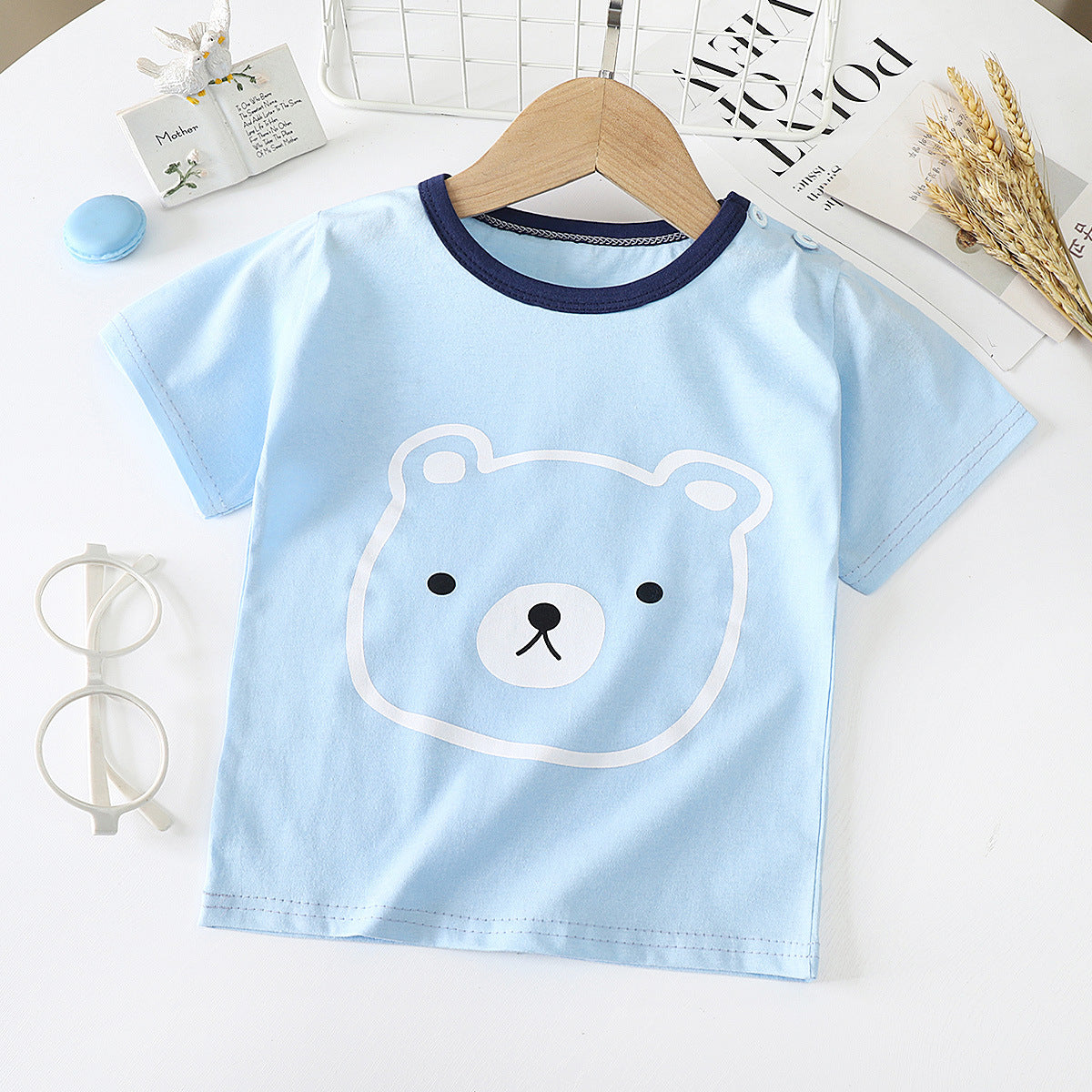 Children's Short-sleeved T-shirt cotton Baby Half-sleeved Bottoming Shirt Image