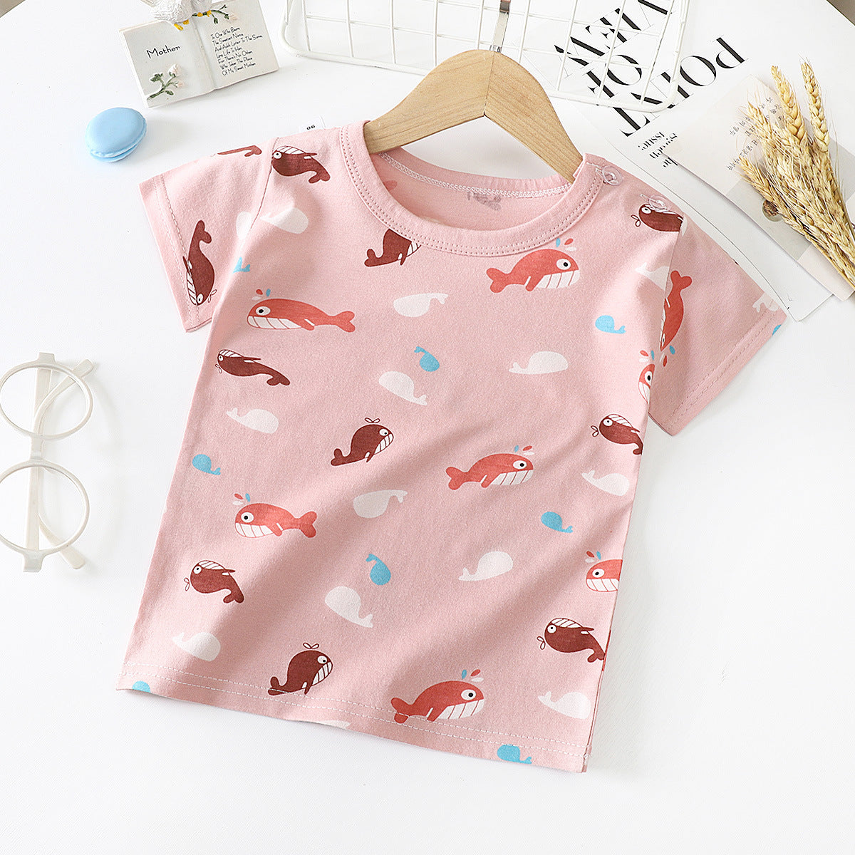 Children's Short-sleeved T-shirt cotton Baby Half-sleeved Bottoming Shirt Image