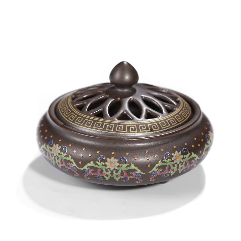 Ceramic Cloisonne Incense Burner, Backward Incense Burner, Incense Channel Enamel Image