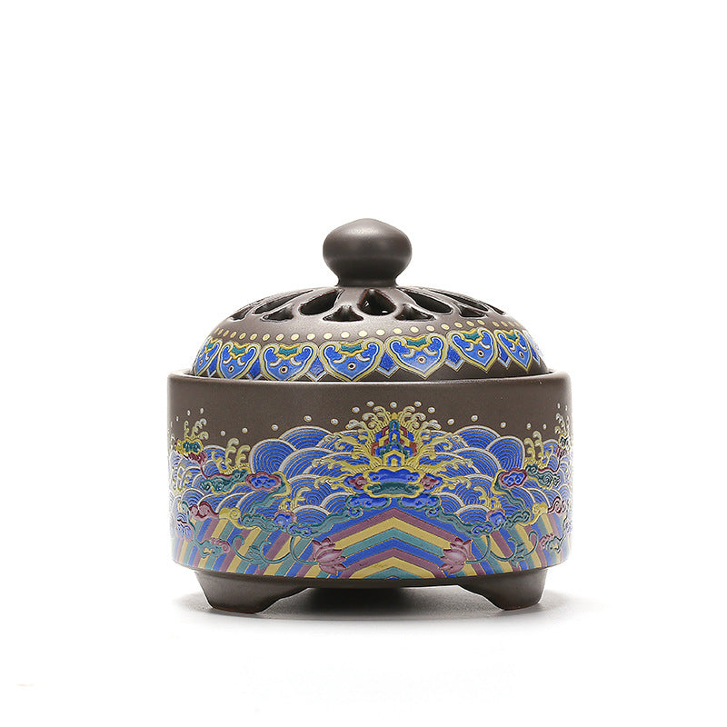 Ceramic Cloisonne Incense Burner, Backward Incense Burner, Incense Channel Enamel Image