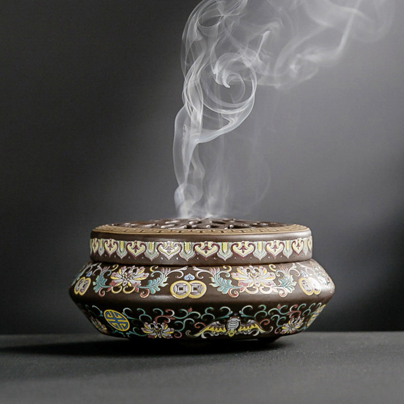 Ceramic Cloisonne Incense Burner, Backward Incense Burner, Incense Channel Enamel Image