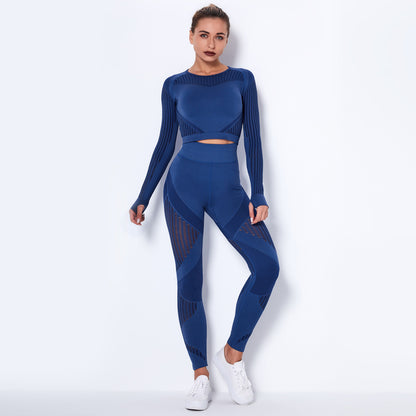 Seamless Knitted Absorbent Yoga Long-Sleeved Suit Yoga Wearsuit