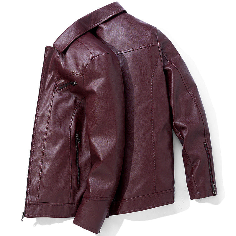 Men's Leather Jackets Leather Suits Thin Washable Leather Jackets Image