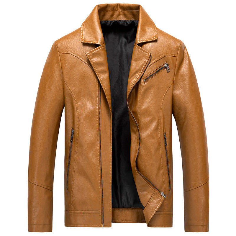 Men's Leather Jackets Leather Suits Thin Washable Leather Jackets Image