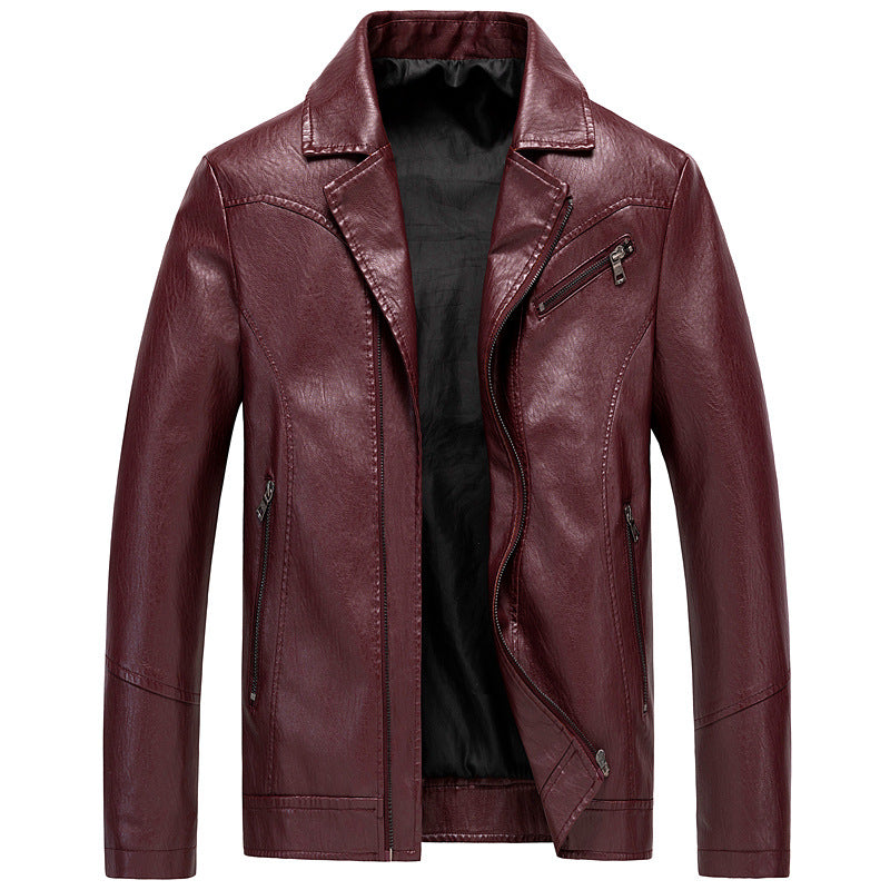 Men's Leather Jackets Leather Suits Thin Washable Leather Jackets Image