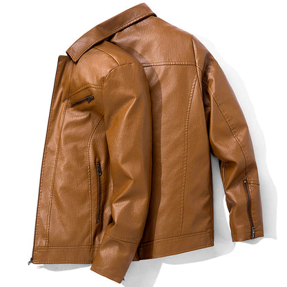 Men's Leather Jackets Leather Suits Thin Washable Leather Jackets