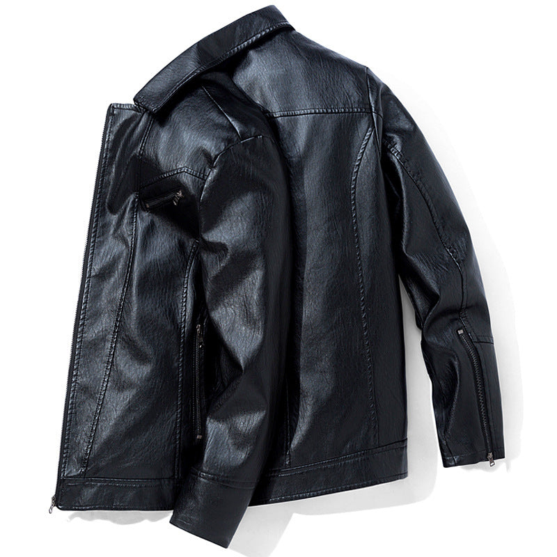 Men's Leather Jackets Leather Suits Thin Washable Leather Jackets Image